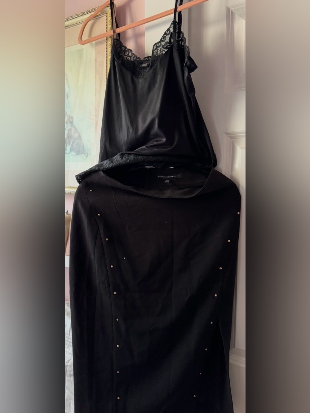 White House Black Market Black straight skirt sz 6 with free top